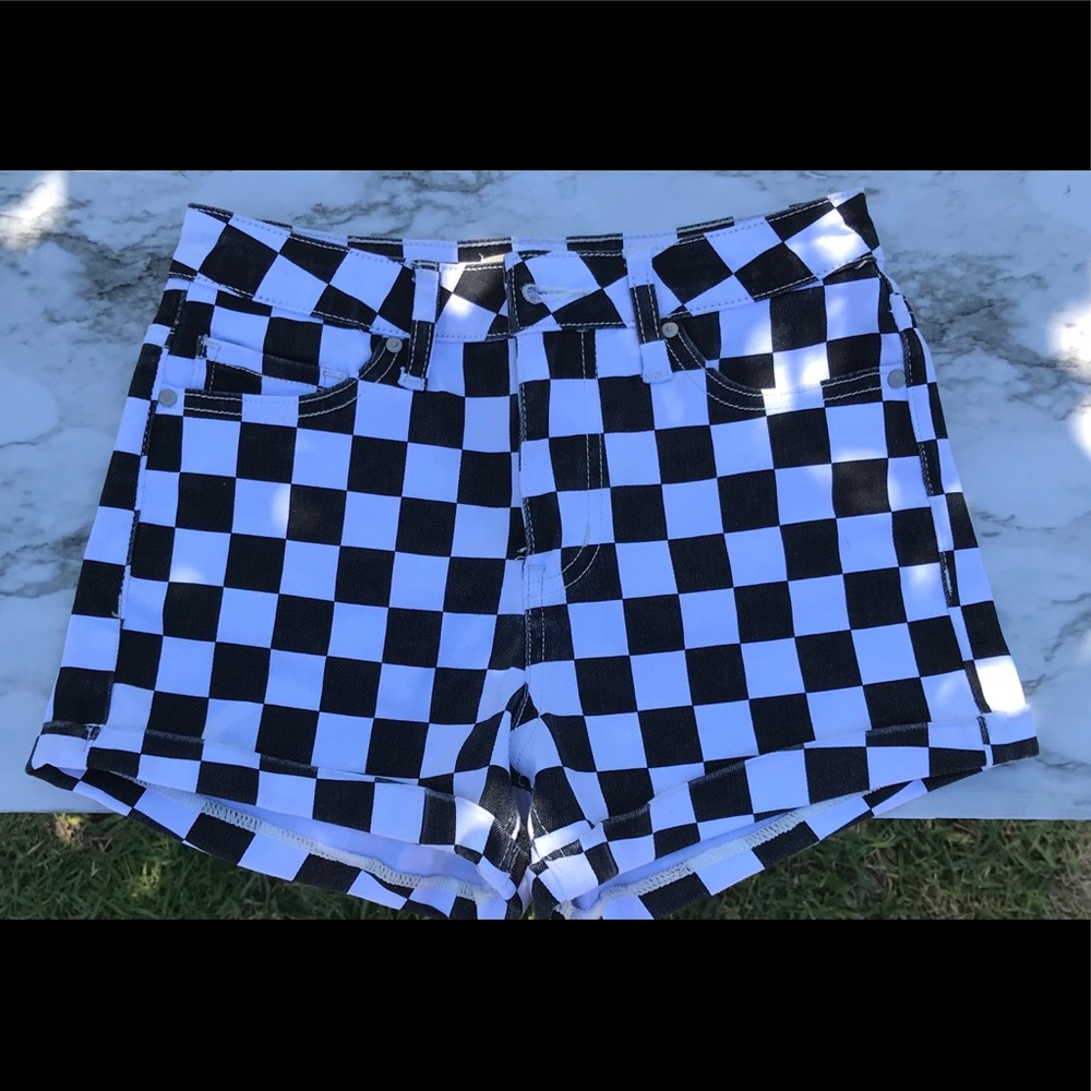 checkered shorts